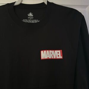 Marvel spirit jersey from Disneyland size Large with super hero emblems